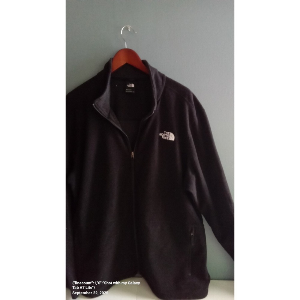North Face Full Zip Fleece‎ Jacket Mens Black Soft Outdoor Warm Coat